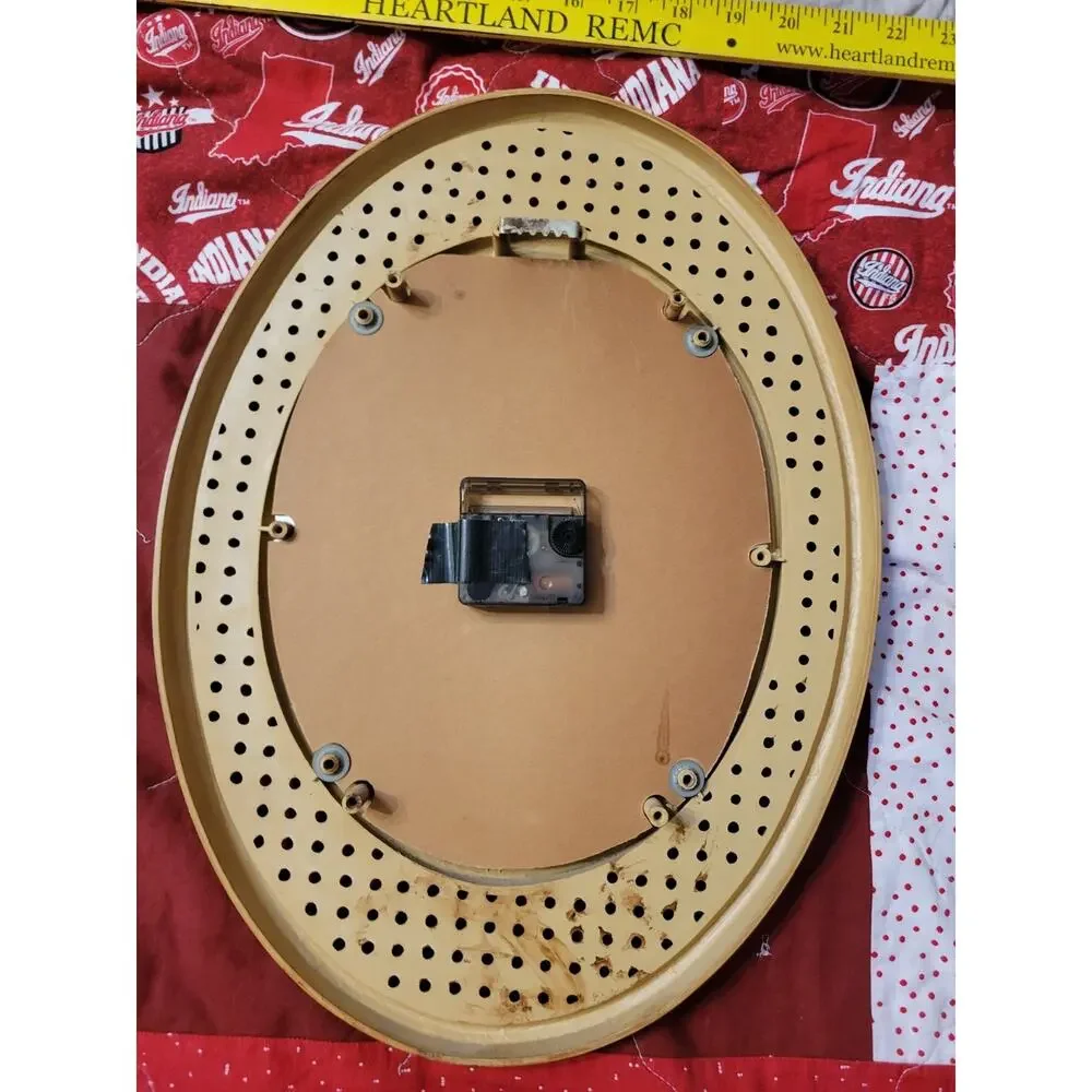 VTG Bohemian Style, New Haven Faux Wicker/Rattan Oval Wall Clock